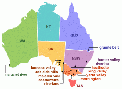 Australia wine regions map